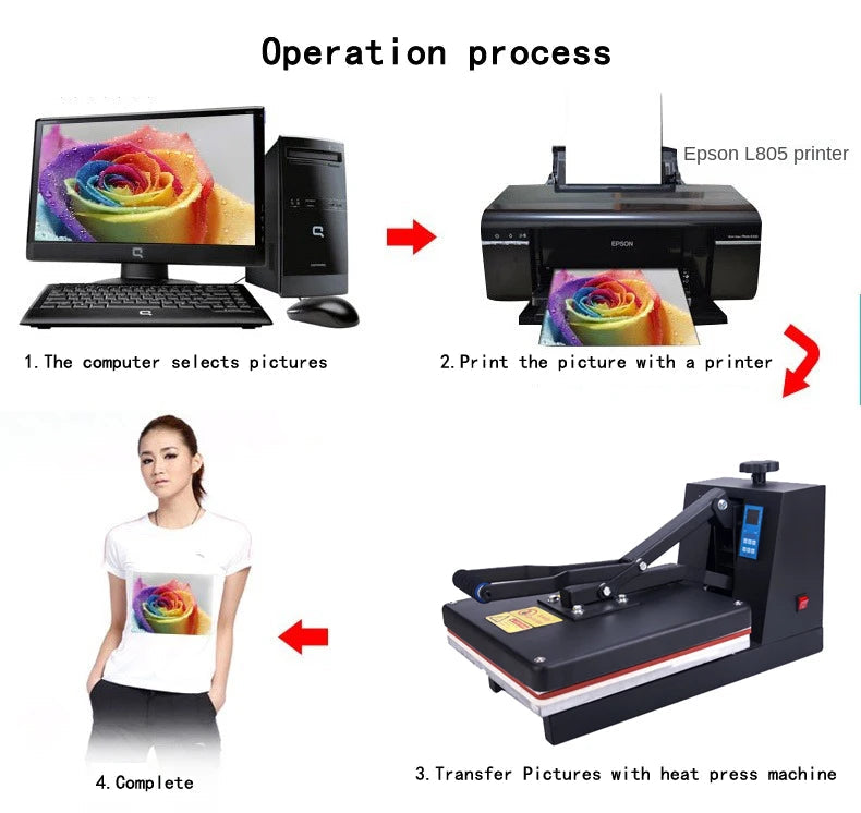 38*38CM Flat Heat Press Machine T-shirt Bag Phone Case Puzzle Glass Wood Rock Photo Heat Transfer Sublimation Printing Machine-5