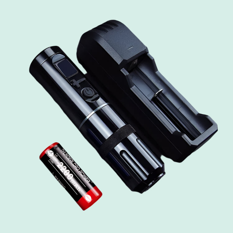 2022 New Arrival 2200mA Lithium Rechargeable Battery Wireless Rotary Tattoo Pen Machine with Long Stroke-4