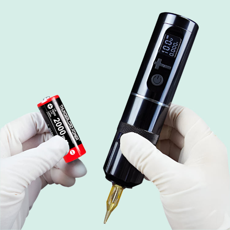 2022 New Arrival 2200mA Lithium Rechargeable Battery Wireless Rotary Tattoo Pen Machine with Long Stroke-5