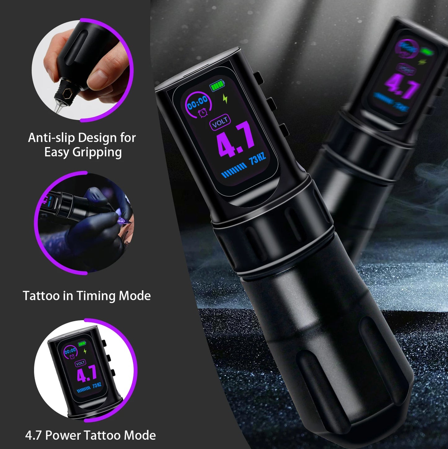 Wireless Tattoo Pen Machine IPS Display