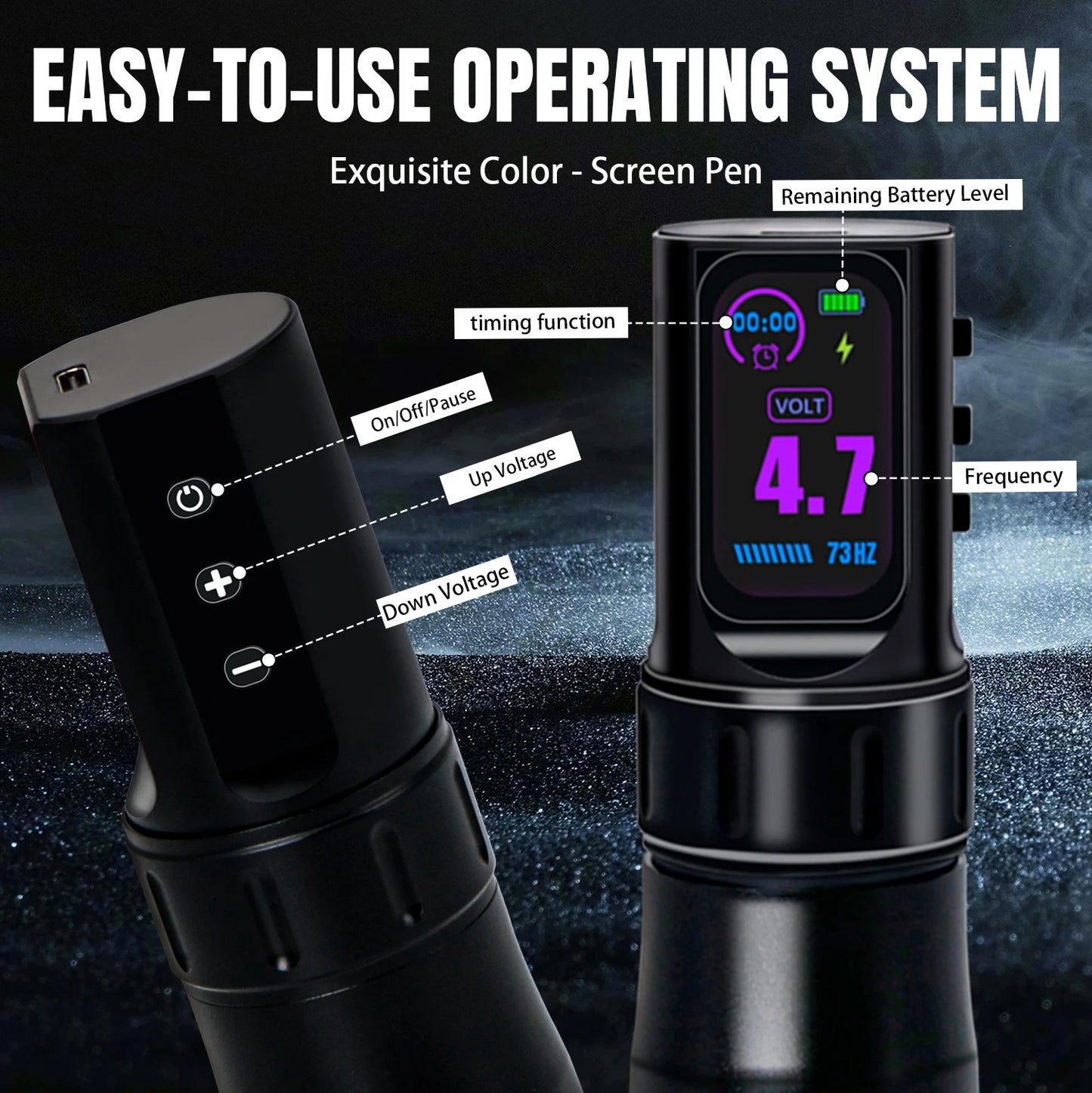 Wireless Tattoo Pen Machine IPS Display